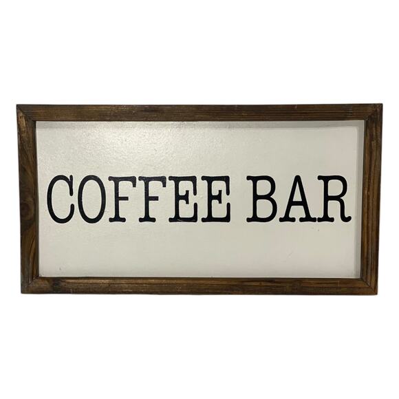 Sweet Water Decor Coffee Bar Wood Sign 17"x9"x1" - Picture 1 of 2